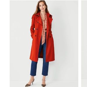 Pleat Back Trench Coat Ann Taylor NWT